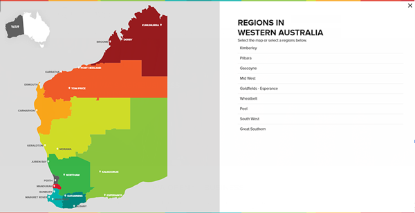 Wa Map Of Regions Discover Western Australia | Waofb